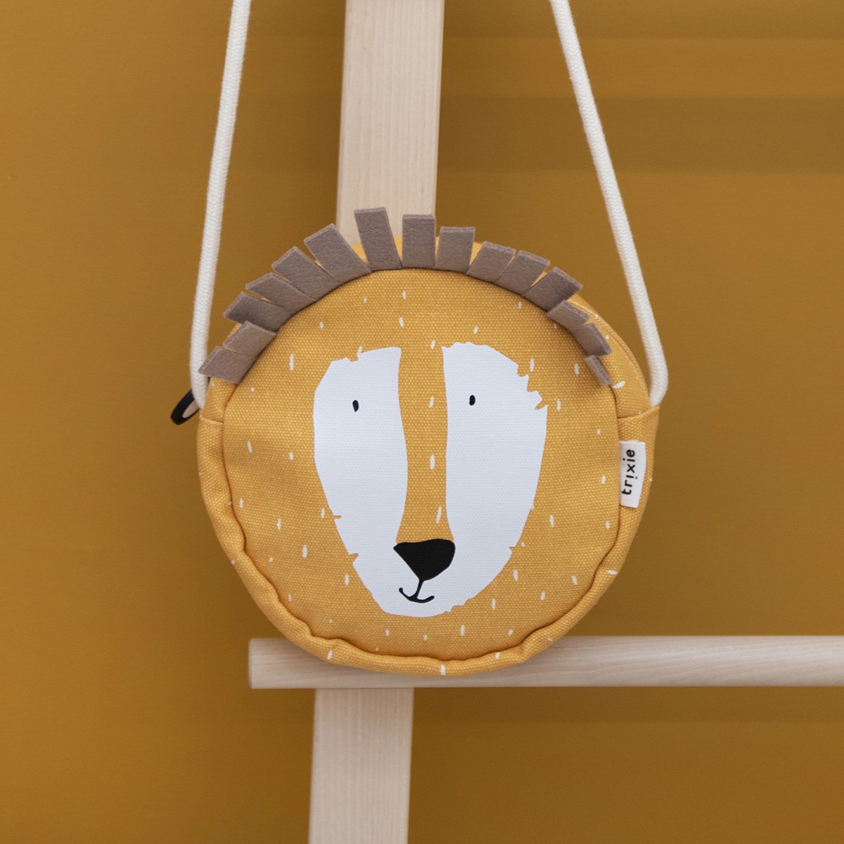 Mini Sac Rond Animaux Trixie – Sac Bandoulière en Coton avec Doublure, Design Cute et Pratique pour Enfants