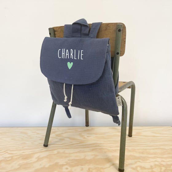 Sac à Dos Enfant Personnalisable - Gaze de Coton Léger | Crèche, Maternelle & Sorties - Fabriqué au Portugal