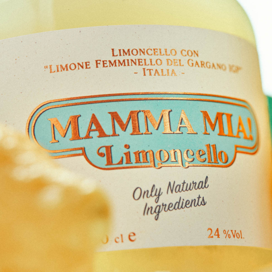 Limoncello Mamma Mia Adriatico – Citrons italiens, 70 cL, 24°, liqueur artisanale des Pouilles authentiques