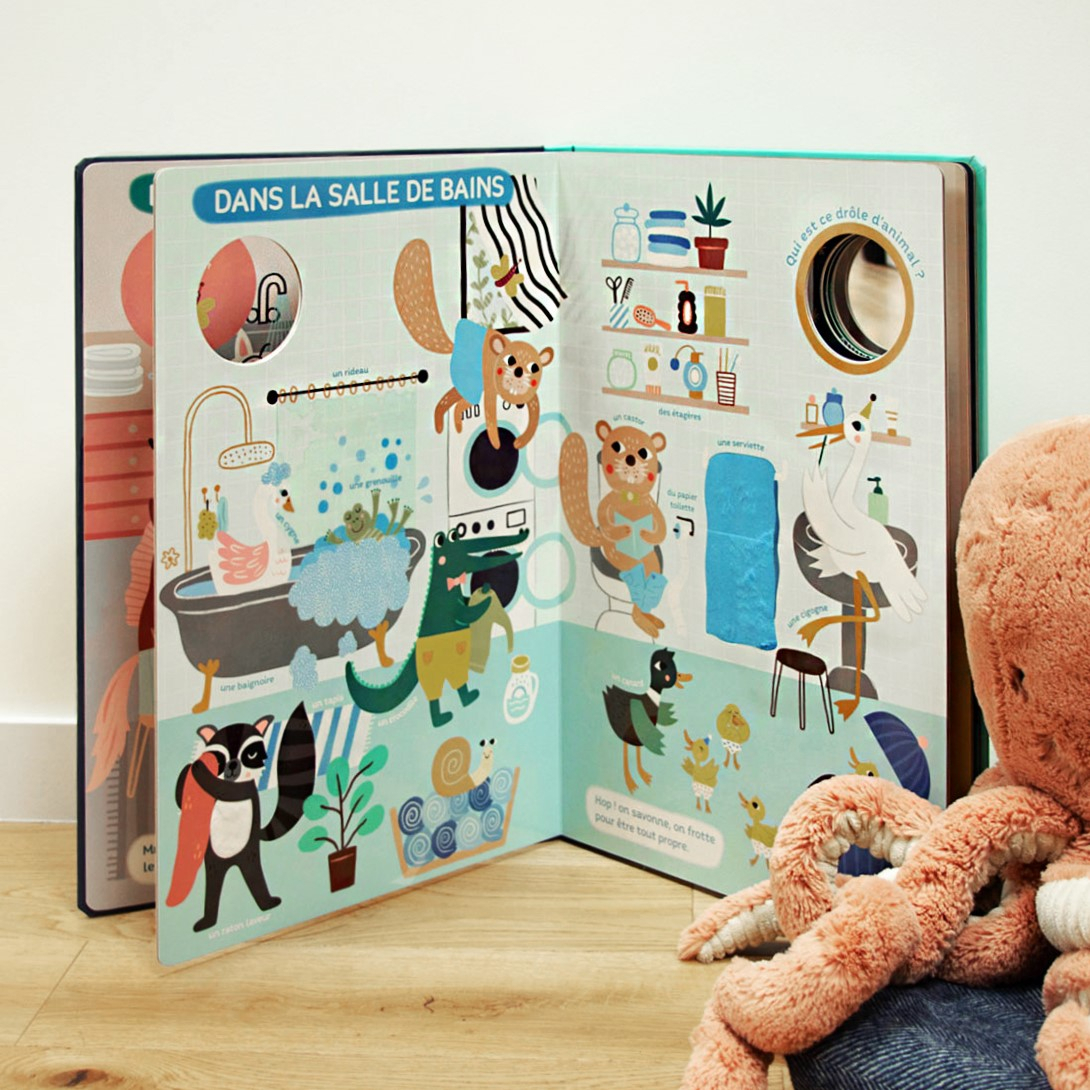 Grand Livre d'Éveil Bonne Nuit Les Animaux - Auzou | Format Géant, Textures à Toucher & Miroirs (Auzou) - Image 2