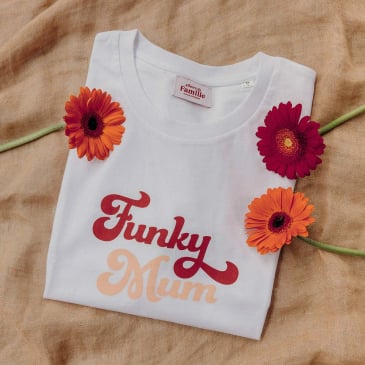 T-shirt Funky Mum - Blanc