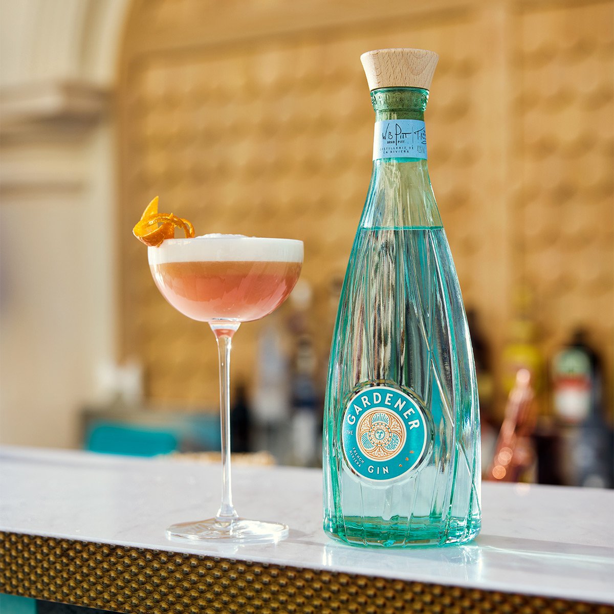 Gin The Gardener – Créé par Brad Pitt, Tom Nichol & Perrin, bio made in France, agrumes de la Riviera, 70 cl à 42%