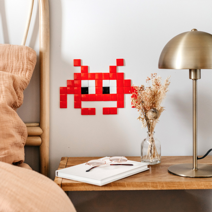 Kit mosaïque pop - Fenel & Arno - DIY street art rétro - Alien ou fantôme en carreaux de verre - Usage intérieur et extérieur