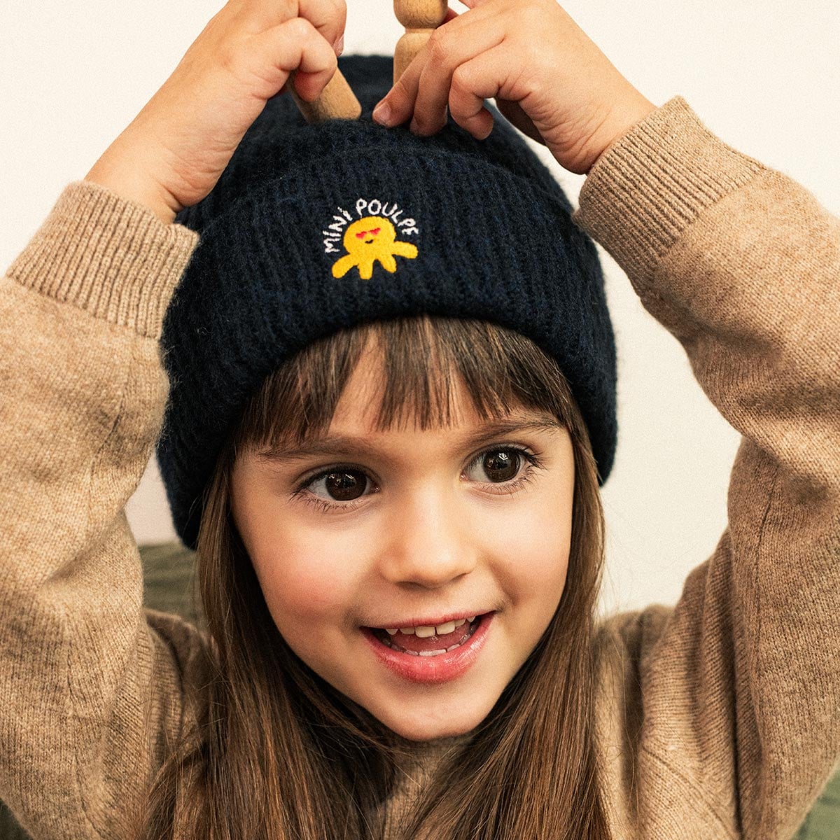 Affaire De Famille - Bonnet Mini Poulpe Affaire de famille - brodé - Coton & laine - Made in France - 2 ans - Bleu - 2 ans - Bleu