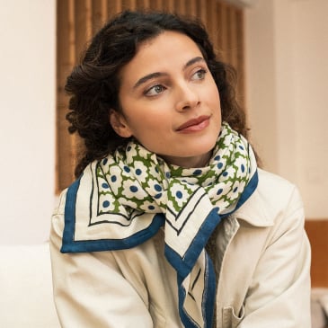 Foulard duo Marguerite - Vert (image 2)