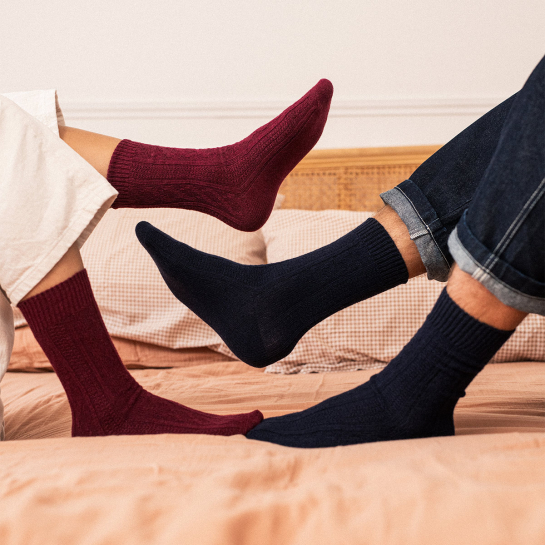 Duo de chaussettes femme laine et cachemire – Épilogue, chaussettes premium confortables, style élégant