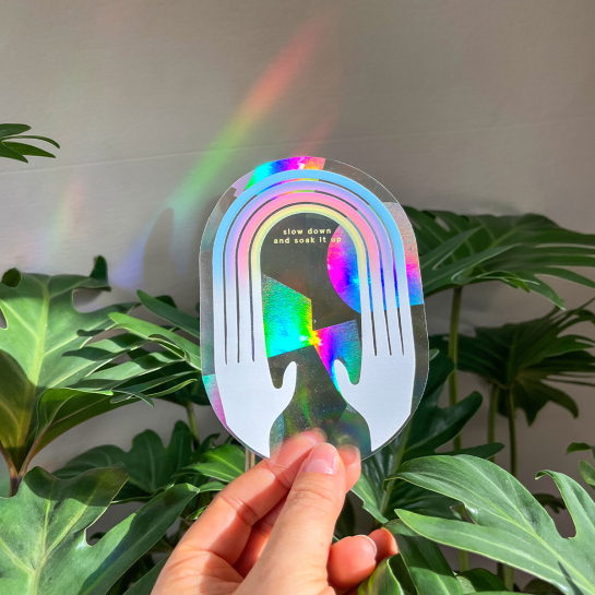 Stickers d’Arc-en-Ciel Botanopia – Autocollants décoratifs, suncatcher lumineux, repositionnable pour fenêtre
