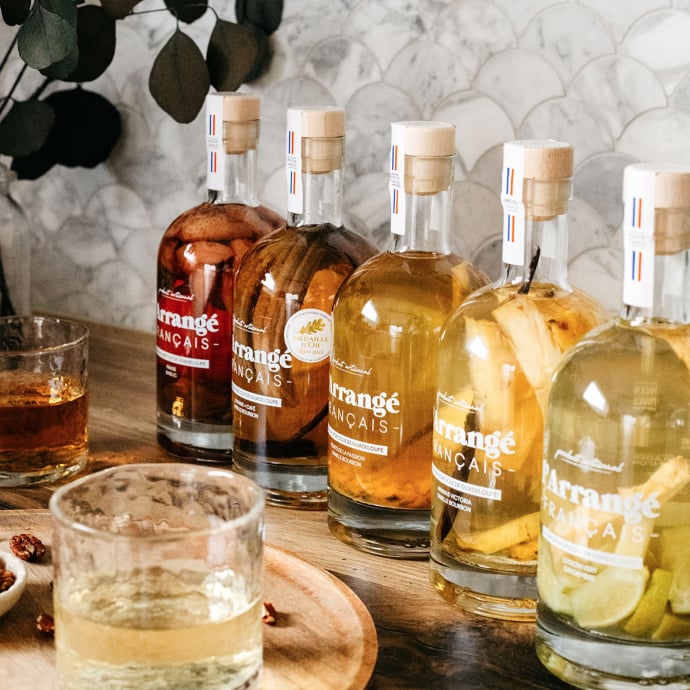 Rhum arrangé L'Arrangé Français – Artisanaux, peu sucrés, 100% naturels – Fabrication française 70cl 30%