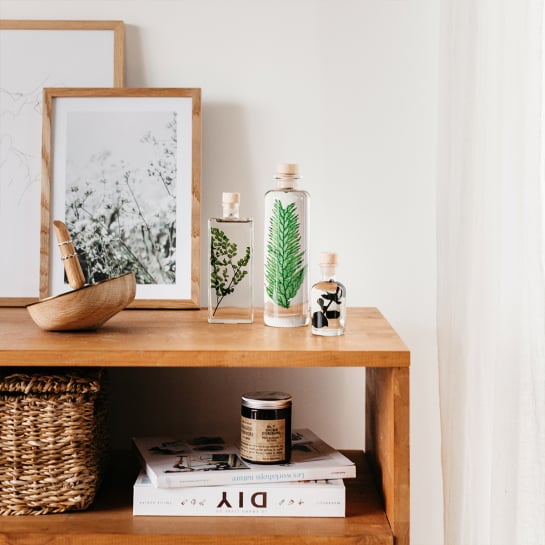 Plantes immergées en bouteille - Herbarium décoratifs fait en France - Idée cadeau femme