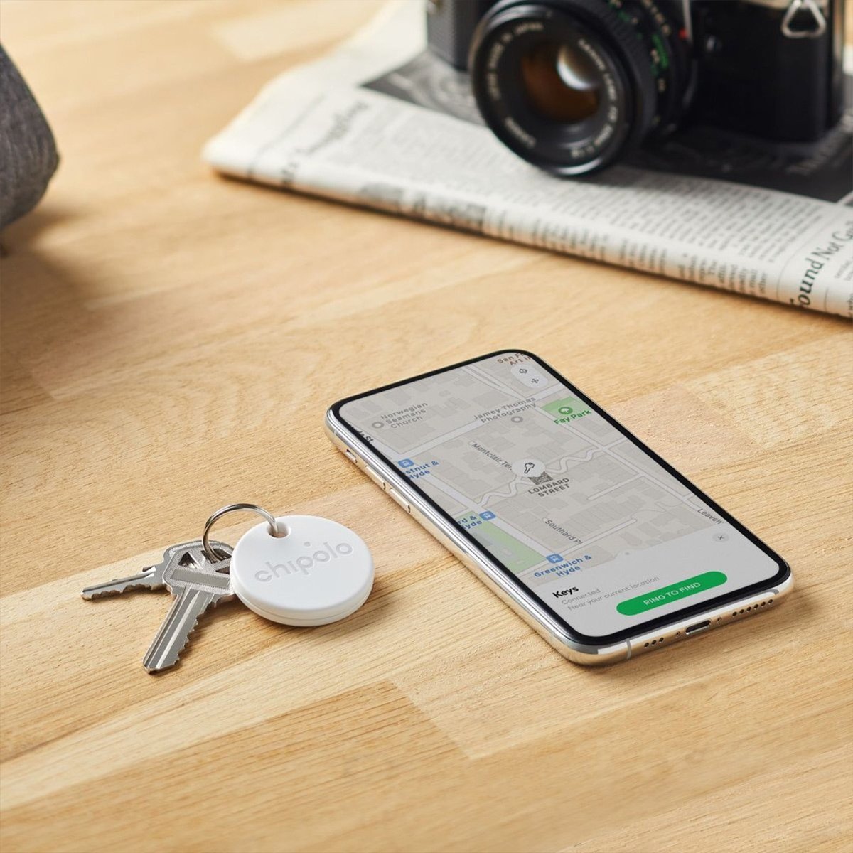 Porte-clé connecté tracker - Retrouver clés & téléphone facilement - Compatible Google Assistant, Alexa & Siri