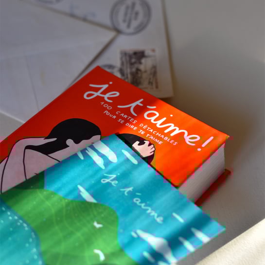 Cartes détachables Je t’aime – Webedia Book, set de 100 cartes illustrées pour déclarer sa flamme avec romantisme, design poétiq