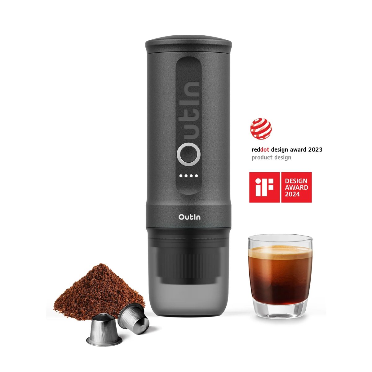 Machine à café expresso portable Outin - Idée cadeau de Noël, accessoire voyage et camping