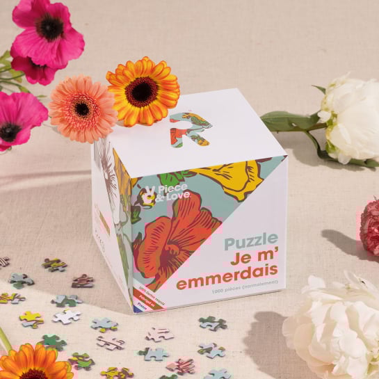 Puzzles Piece and Love – Puzzle 1000 pièces en carton recyclé – Design moderne & illustrateurs français – Fabriqué en France