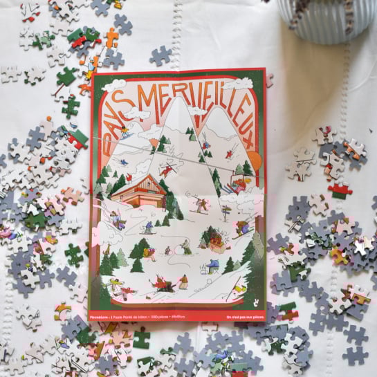 Puzzles Piece and Love – Puzzle 1000 pièces en carton recyclé – Design moderne & illustrateurs français – Fabriqué en France