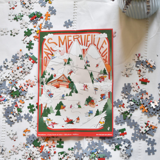 Puzzles Piece and Love – Puzzle 1000 pièces en carton recyclé – Design moderne & illustrateurs français – Fabriqué en France