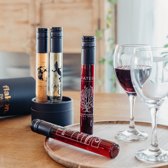 Coffret dégustation de 4 vins insolites – Flakon, flacons 100 ml de vins rares (muté, glace, orange, rouge) pour expérience œnol