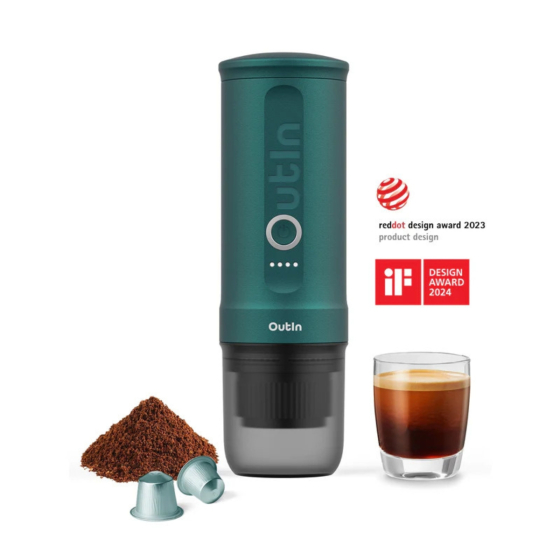 Machine à café expresso portable Outin - Idée cadeau de Noël, accessoire voyage et camping