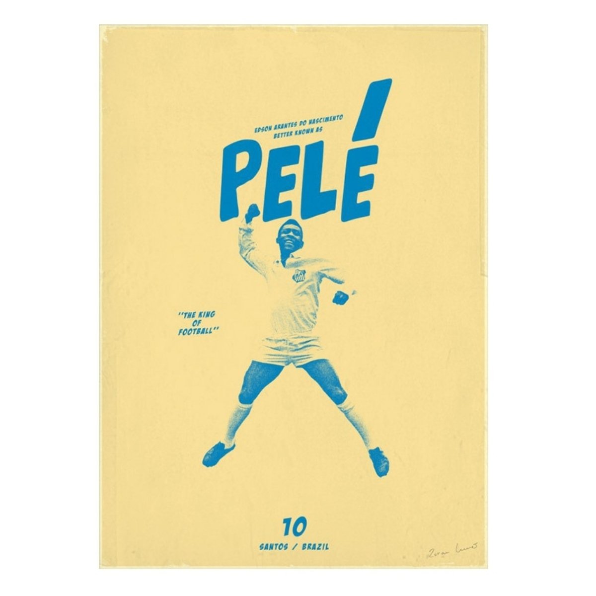Affiche d'art -  Pelé par Zoran Lucic - Les Raffineurs