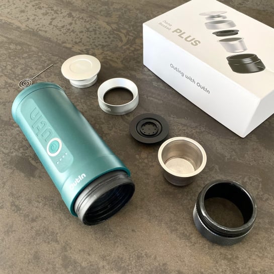 Extension Outin double expresso – Accessoire pour machine à café portable, double dose, café moulu & capsules