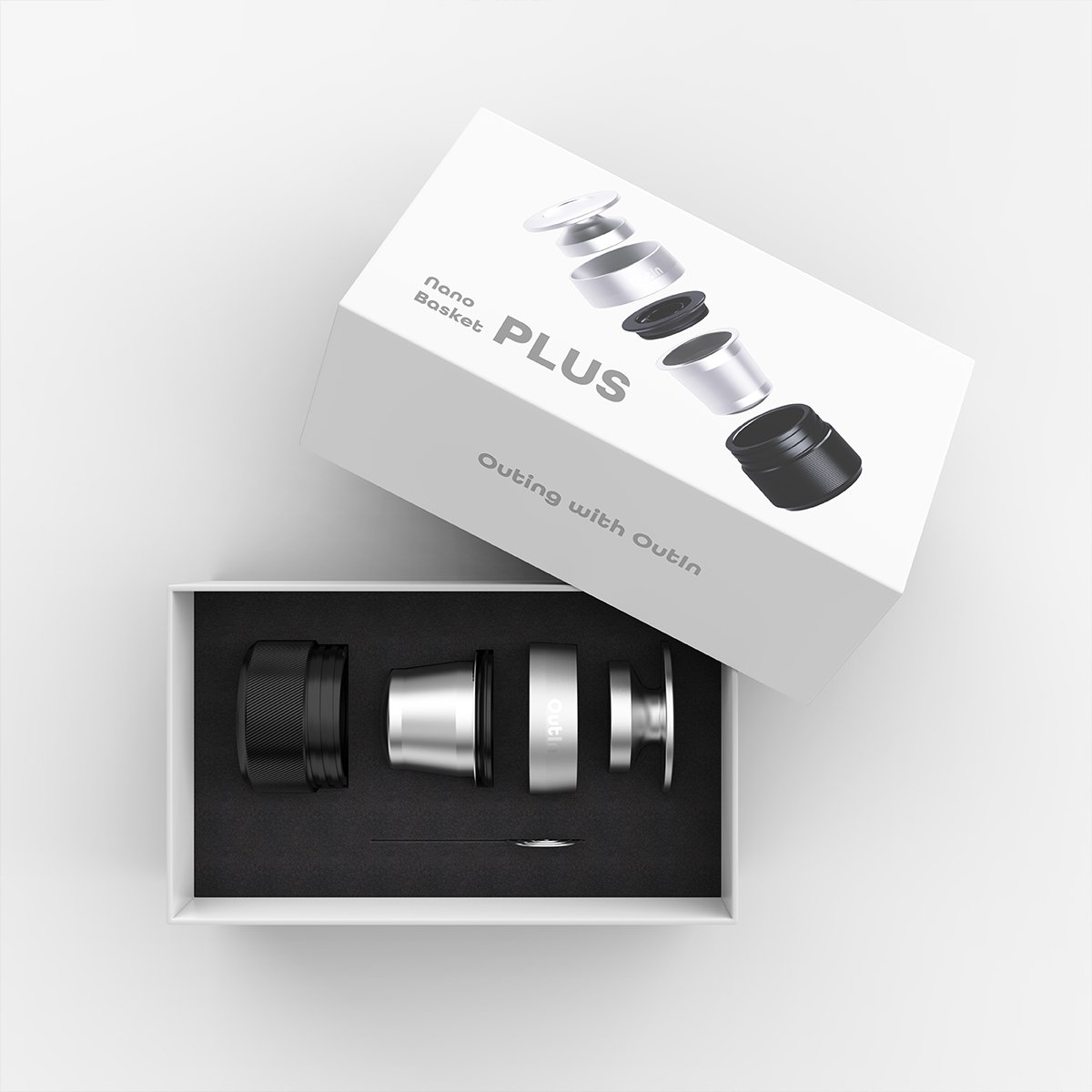 Extension Outin double expresso – Accessoire pour machine à café portable, double dose, café moulu & capsules