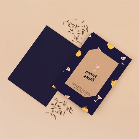 Carte de voeux à planter 'Bonne année' La fabrique à sachets – Carte festive avec sachet de graines à planter, cadeau original e