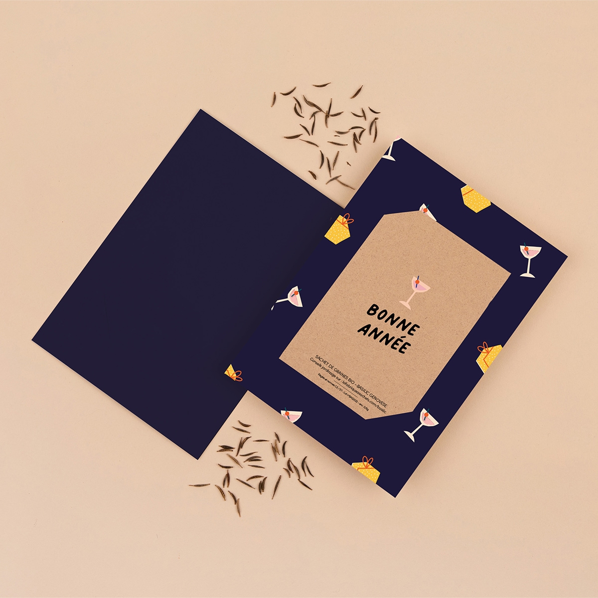 Carte de voeux à planter 'Bonne année' La fabrique à sachets – Carte festive avec sachet de graines à planter, cadeau original e