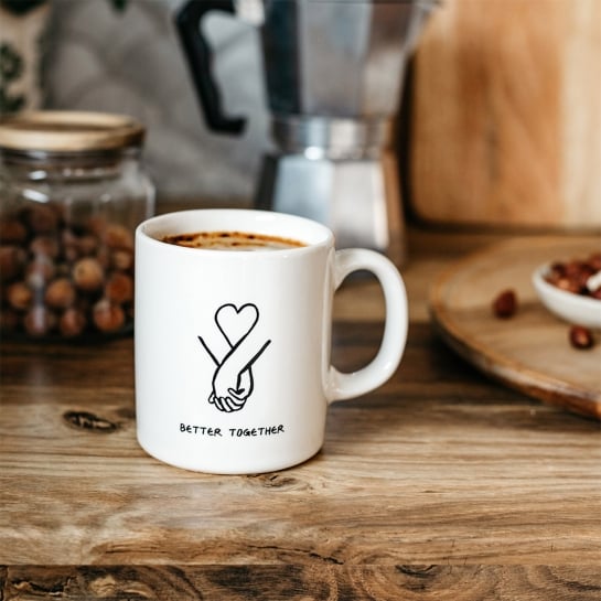 Mugs Love – Okuri, collection de mugs en faïence sérigraphiés avec messages d’amour, 30 cl, design moderne fabriqué en Europe