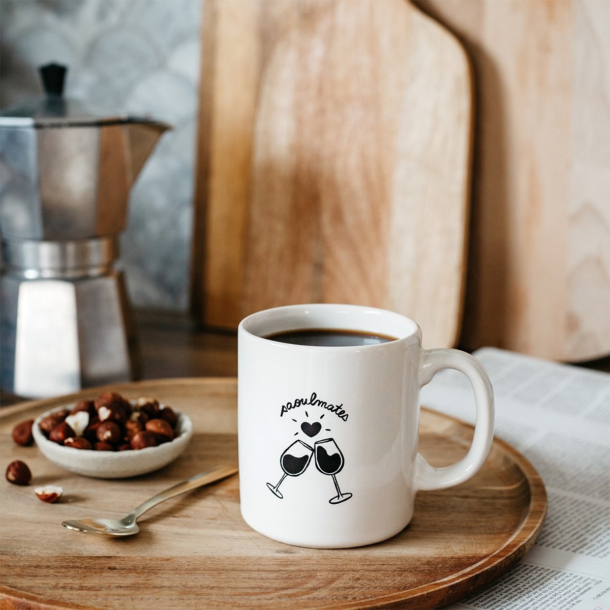 Mugs Love – Okuri, collection de mugs en faïence sérigraphiés avec messages d’amour, 30 cl, design moderne fabriqué en Europe