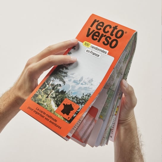 Coffret randonnées Recto Verso Les Others – 100 itinéraires en France, carte & guide pratique, fabriqué en France