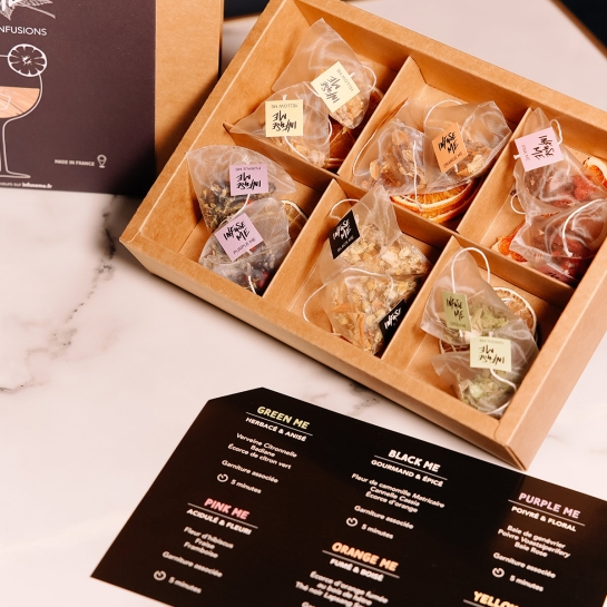 Infusions pour gin tonic – Infuse me, sachets d’infusions artisanales pour cocktails gin tonic ou virgin, made in France, arômes