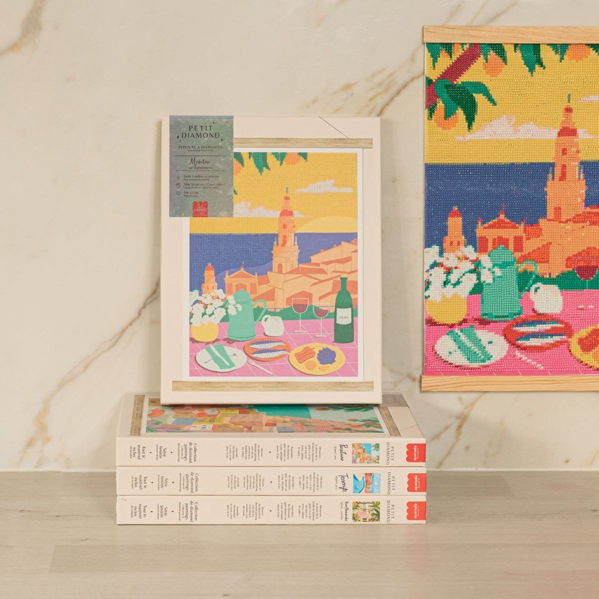 Kit diamond painting La petite épicerie – Kit de diamond painting complet, activité créative relaxante pour créer une mosaïque l