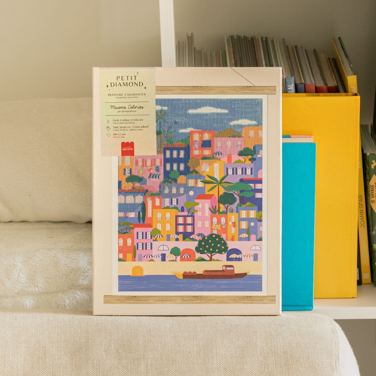 Kit diamond painting La petite épicerie – Kit de diamond painting complet, activité créative relaxante pour créer une mosaïque l