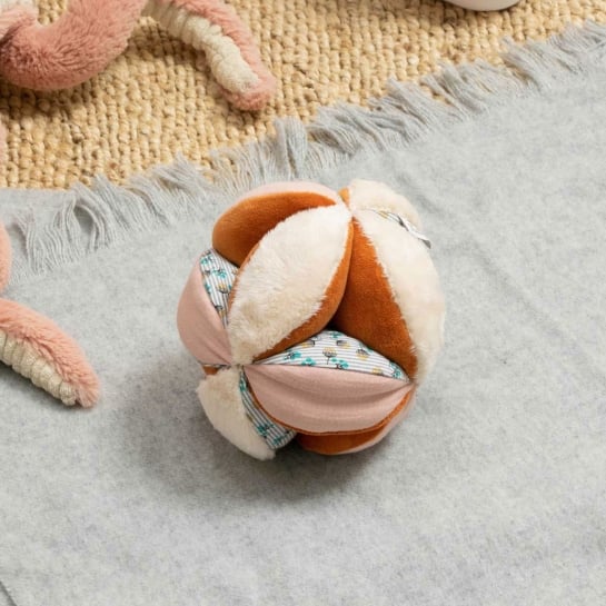 Balle Sensorielle Montessori Moulin Roty - Jouet Éveil Bébé | Textures Variées & Grelot Intégré
