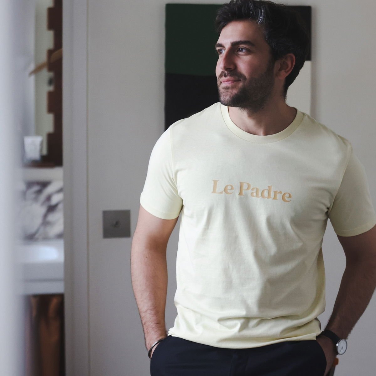 T-shirt Le Padre - pastel - Affaire De Famille - S - Jaune - Coton Biologique - Jaune - S - Coton Biologique (Affaire De Famille) - Image 1