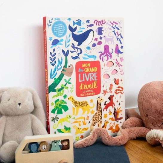 Grand Livre d'Éveil Sensoriel - Tapis d’Éveil Bébé | Matières à Toucher & Couleurs - Développement Sensoriel