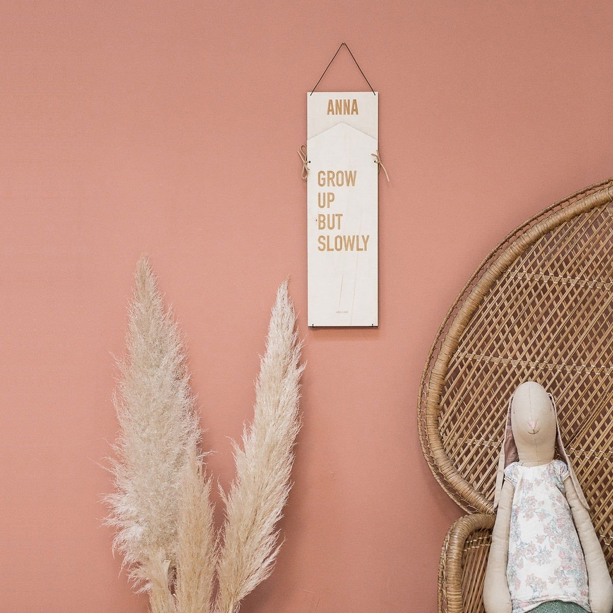 Toise en bois personnalisée June & Jane - Graduation 70 cm à 1m40 - Fabrication artisanale France