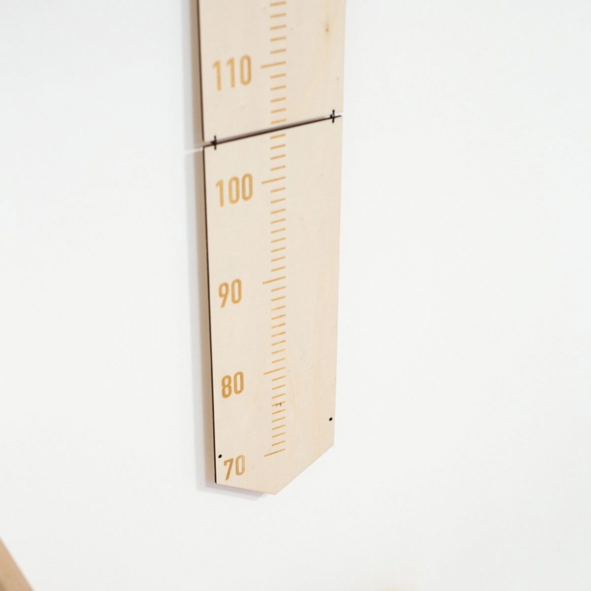 Toise en bois personnalisée June & Jane - Graduation 70 cm à 1m40 - Fabrication artisanale France