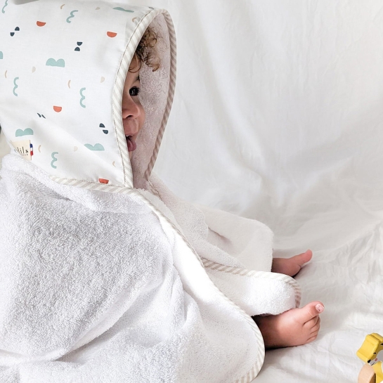 Cape de bain personnalisée Les Fils - Broderie prénom - 100% coton doux - Made in France