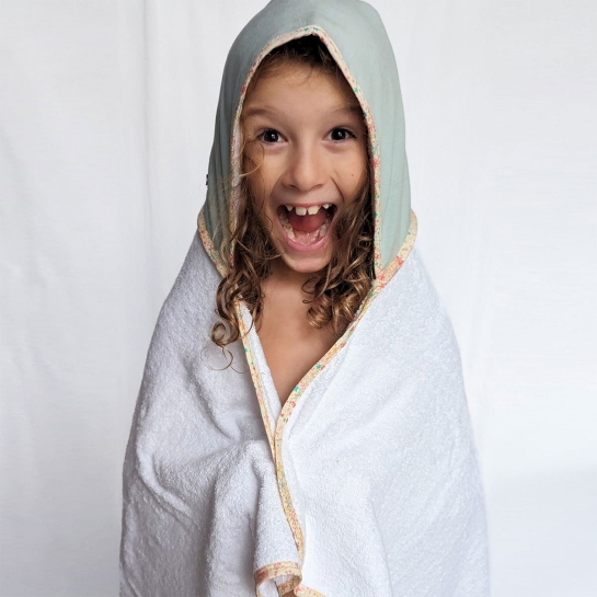 Cape de bain personnalisée Les Fils - Broderie prénom - 100% coton doux - Made in France