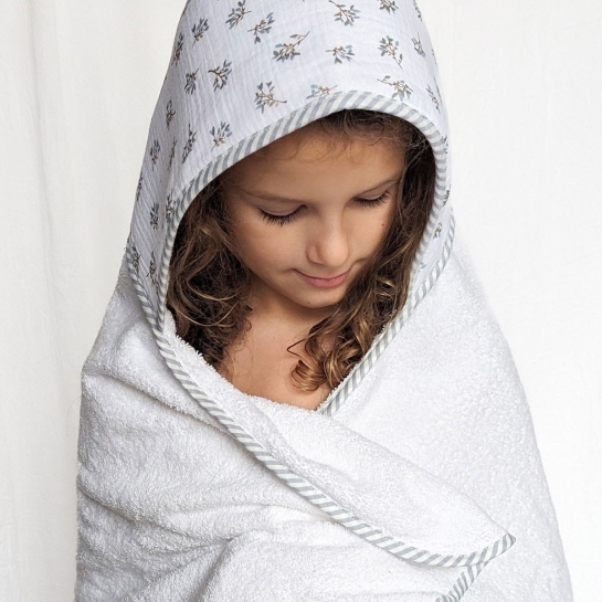 Cape de bain personnalisée Les Fils - Broderie prénom - 100% coton doux - Made in France
