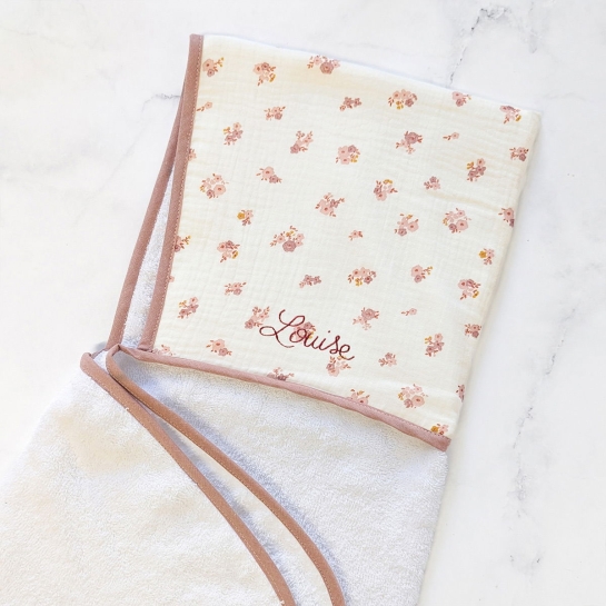 Cape de bain personnalisée Les Fils - Broderie prénom - 100% coton doux - Made in France