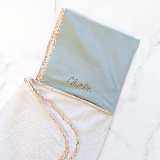 Cape de bain personnalisée Les Fils - Broderie prénom - 100% coton doux - Made in France