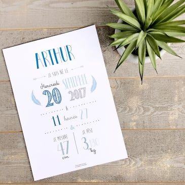 Affiche naissance personnalisée Image 38111