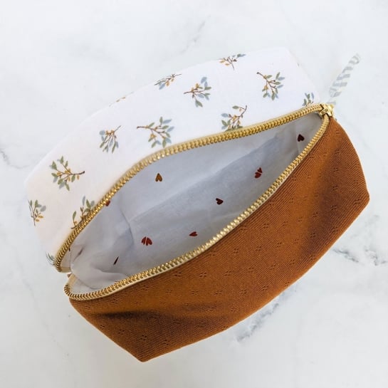 Trousse de Toilette Personnalisée - Coton Brodé à la Main | Rangement Bébé & Voyage - Fabriqué en France