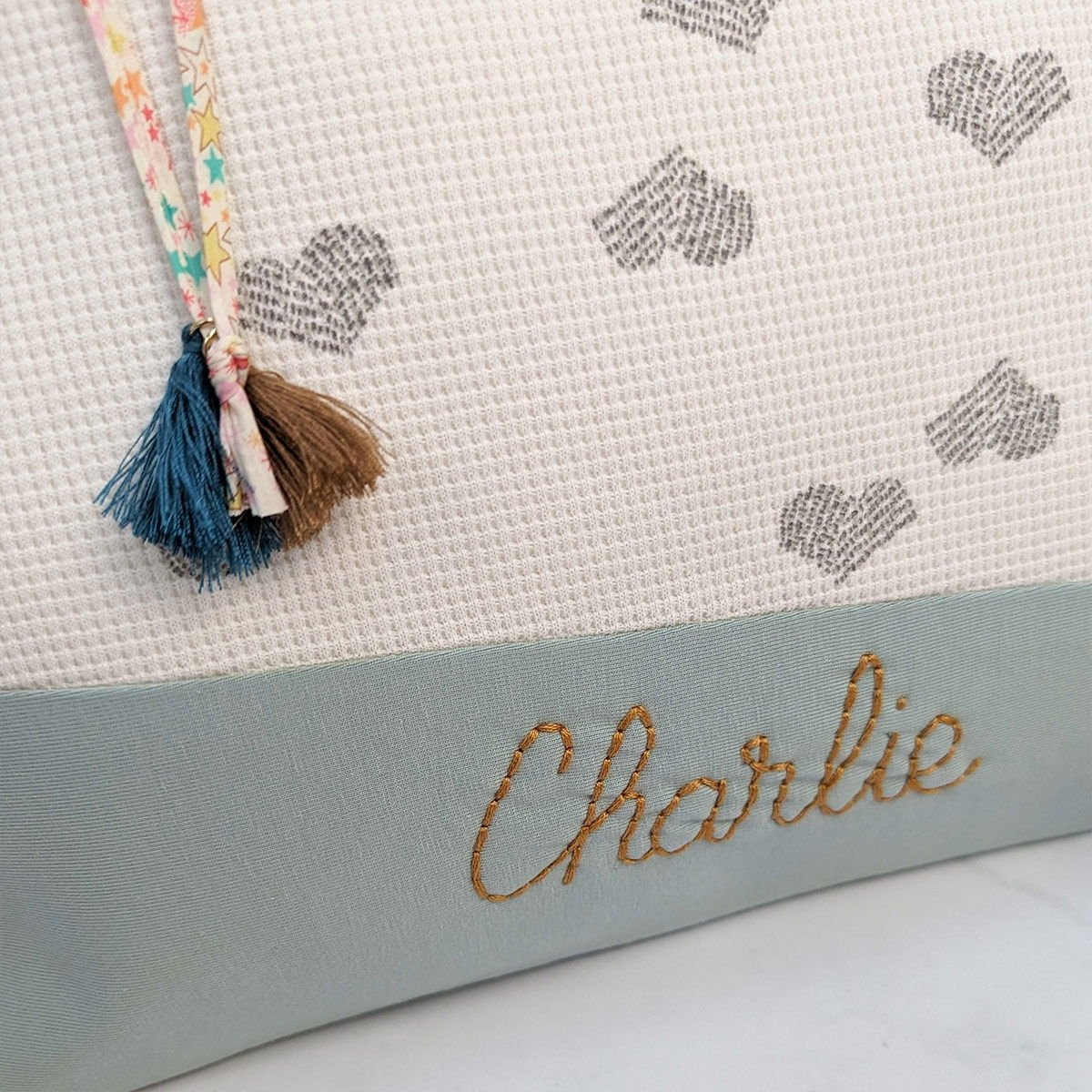 Trousse de Toilette Personnalisée - Coton Brodé à la Main | Rangement Bébé & Voyage - Fabriqué en France