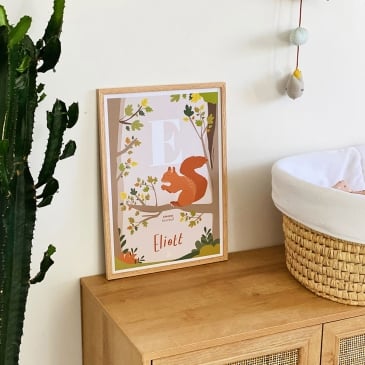 Affiche personnalisée initiale animaux