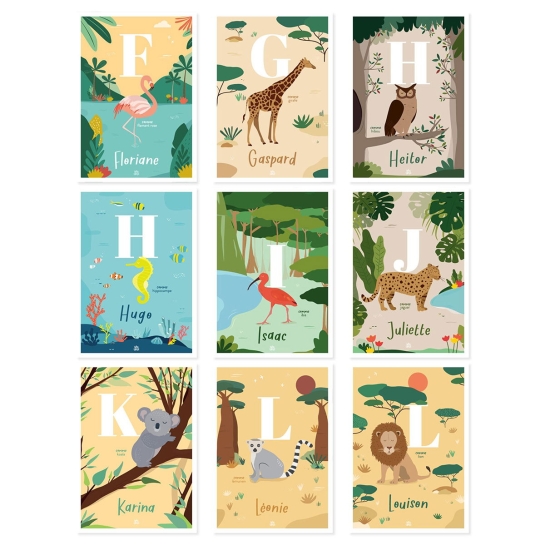 Affiche personnalisée initiale animaux - Les Raffineurs