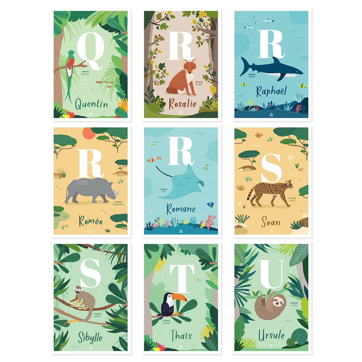 Affiche personnalisée initiale animaux - Les Raffineurs