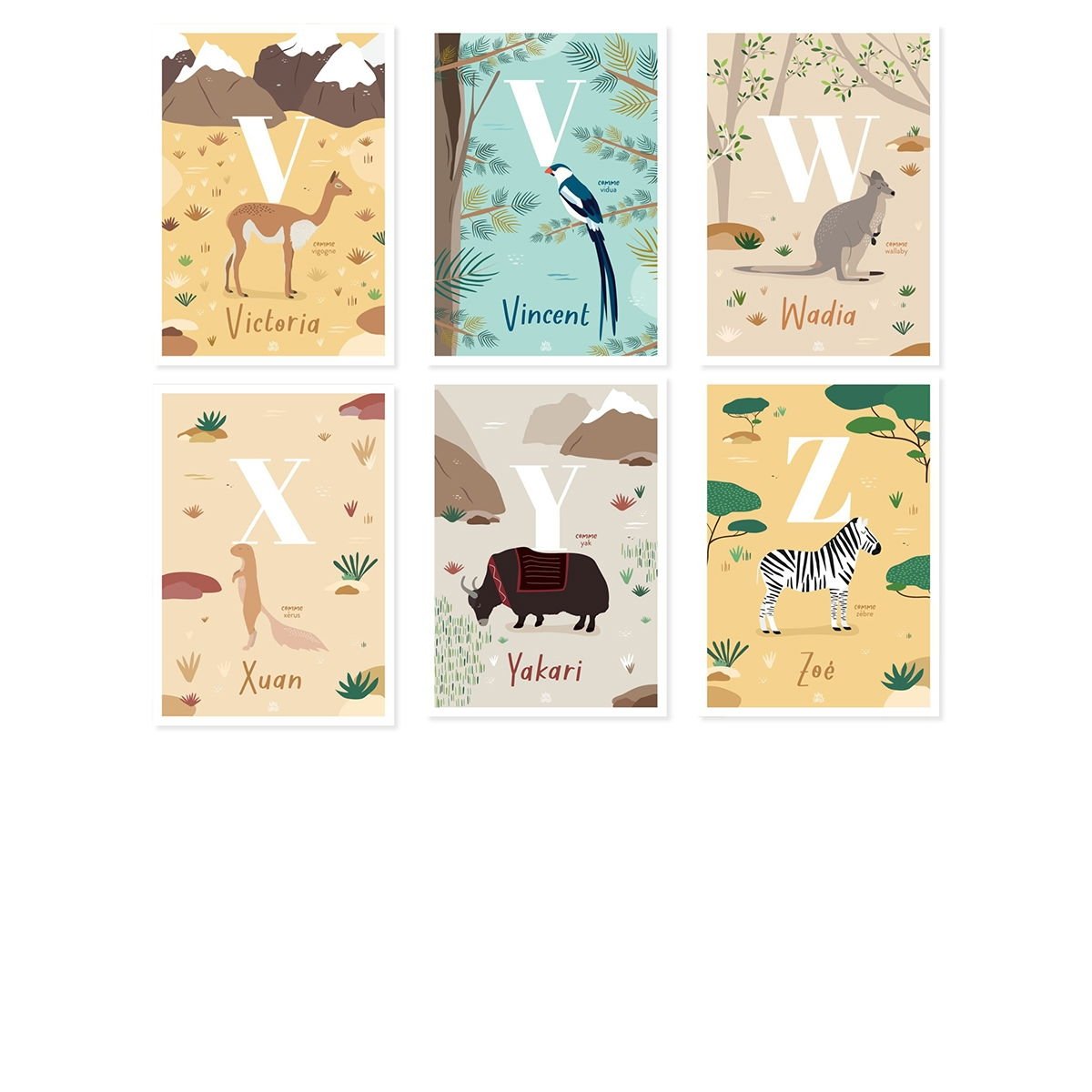 Affiche personnalisée initiale animaux - Les Raffineurs