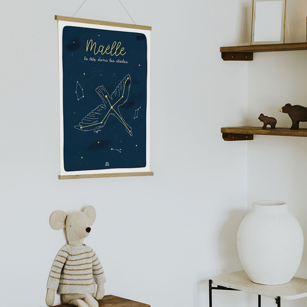 Affiche personnalisée constellations Papier Curieux - Prénom & constellation au choix - Made in France